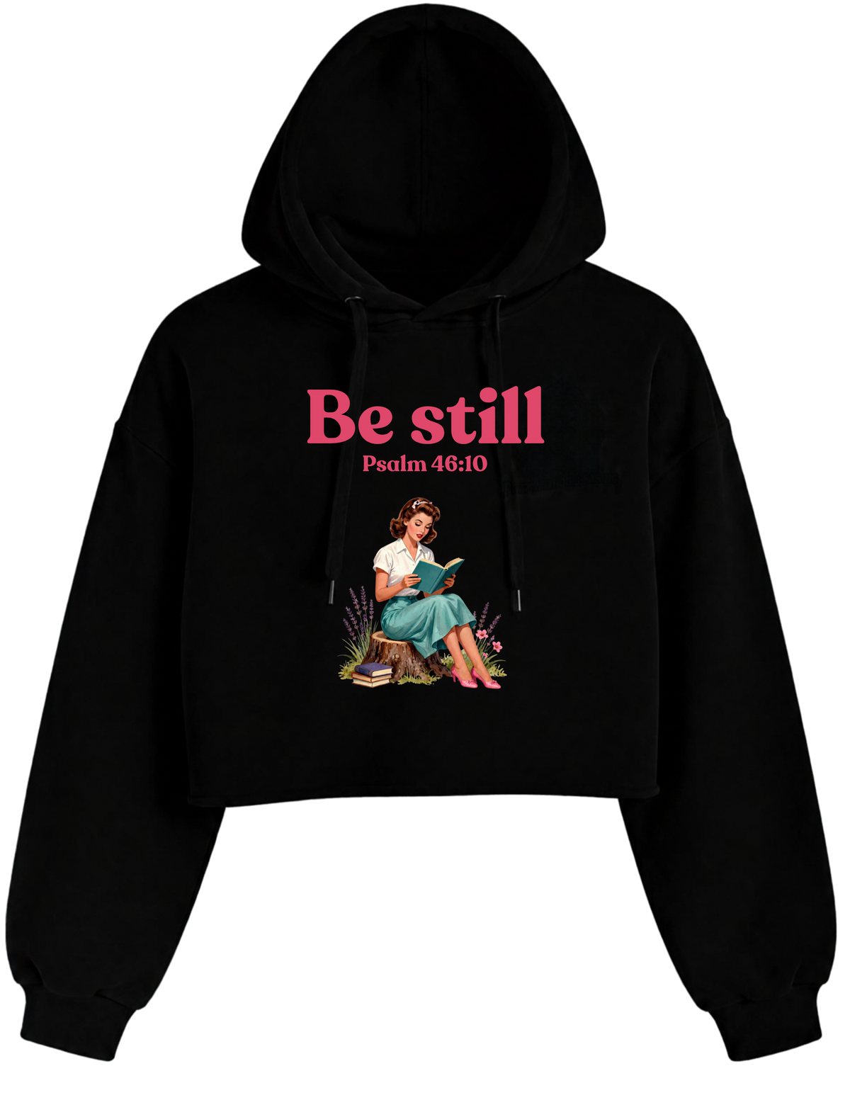Be Still - Cropped Hoodie  (Black)